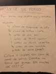 Recipe for pork chops written in Portuguese